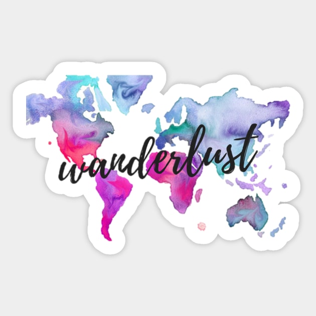 Wanderlust Watercolor Map Sticker by annmariestowe